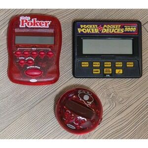 Radica Electronic Game Lot 20 Q Questions Pocket Poker Royal Flush 5000 TESTED